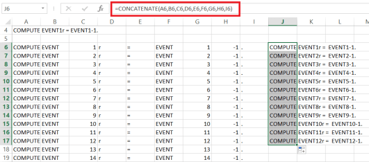 concatenated formula in progress